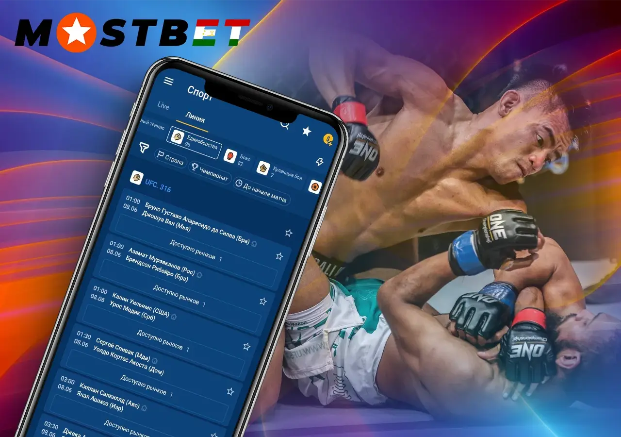 UFC и другие турниры в ставках Мостбет